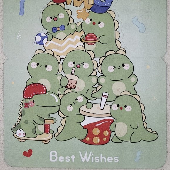 Baby Dinosaurs "Best Wishes" mini pop up greeting card without envelope - Picture 2 of 2